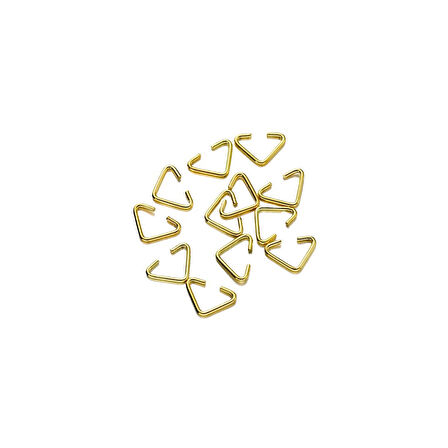 Anahtarlık Montaj Halkası Üçgen Takı Bağlantı Halkası 14x11 MM (1000 Adet)  Gold
