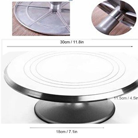 Metal (Aliminyum)Döner Pasta Sıvama Standı 30 Cm