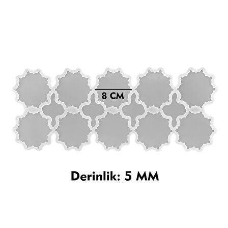 Epoksi Silikon Kalıp Dişli Motifli Magnet Kalıbı 8 CM 10 Lu