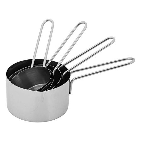 Metal Paslanmaz Ölçü Kaşıkları Ölçek Seti 4 Lü