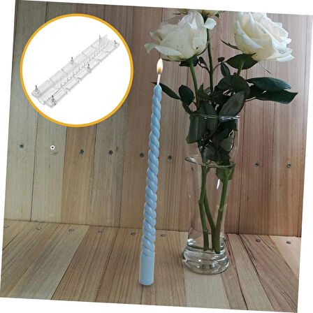 Poli Karbon Mum Kalıbı Şamdanlık  Uzun  Burgulu 31 CM