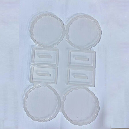 Epoksi  Silikon Kalıp Tırtıklı Kenar Ayaklı Magnet Kalıbı 7 CM  4 Lü