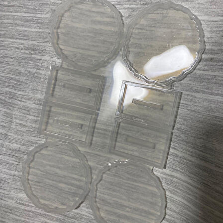 Epoksi  Silikon Kalıp Tırtıklı Kenar Ayaklı Magnet Kalıbı 7 CM  4 Lü
