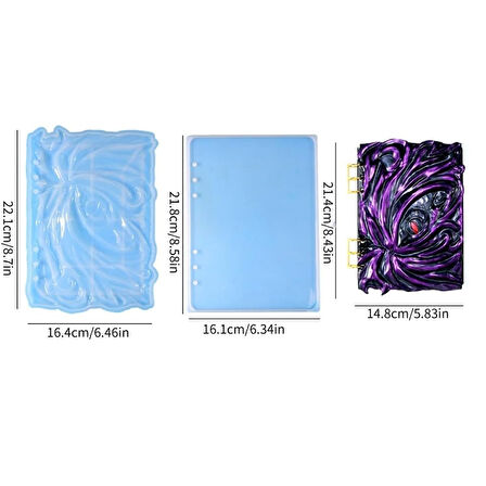 Epoksi Silikon Kalıp Defter Kapağı Ön Arkalı Ve Bağlayıcı Metal