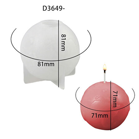 Epoksi Silikon Küre Dünya Haritası Taş Tozu Kalıbı 8.1 CM