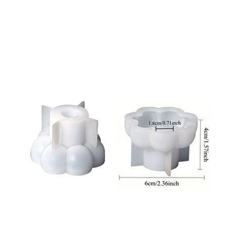 Epoksi Silikon Bubble Misketli Taş Tozu Beton Şamdanlık Mum Tutucu Kalıbı 6 CM