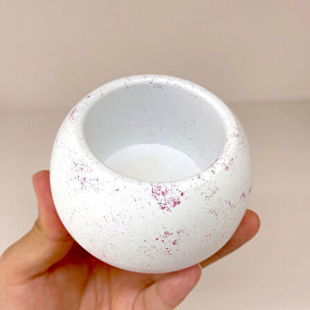 Epoksi Yuvarlak Beton Saksı ve Mumluk Silikon Kalıbı Orta Boy 8.6X5.5 CM