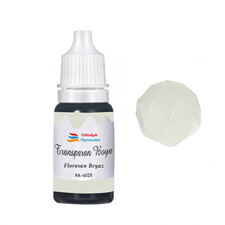 Epoksi Reçine Transparan Boya Pigment Şeffaf Epoksi Boyası 20 ML  Floresan Beyaz - 6020