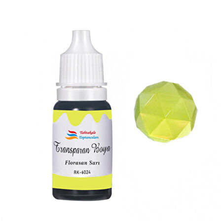 Epoksi Reçine Transparan Boya Pigment Şeffaf Epoksi Boyası 20 ML  Floresan Sarı - 6024