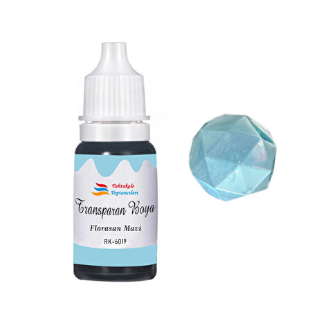 Epoksi Reçine Transparan Boya Pigment Şeffaf Epoksi Boyası 20 ML  Floresan Mavi - 6019