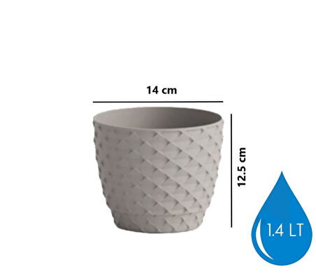Omnipazar SO-KAP2 Kapadokya Dekoratif Plastik Saksı 1.4 Litre No 2