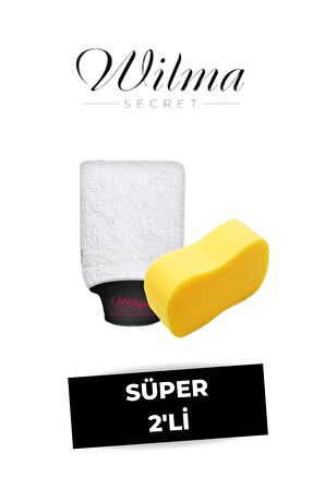 Wilma Secret Süper Araç Temizlik Seti - Lüks Yıkama Eldiveni + Oto Süngeri