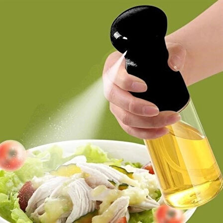 İpek Yıldızı®  Çok Amaçlı Cam Şişe Püskürtmeli Dağıtıcı Yağdanlık Limonluk Sirke Sosluk Spreyi Siyah