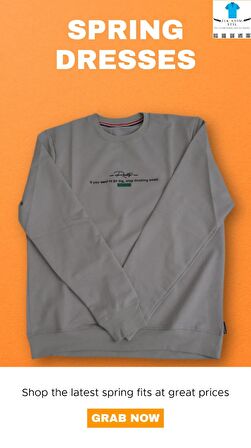 erkek platin gri sweatshirt