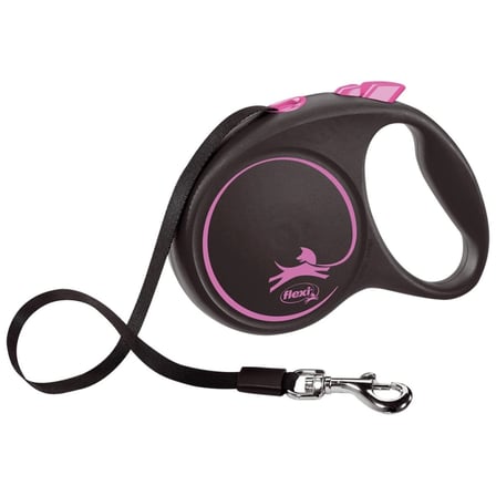 flexi design small boy şerit tasma 5 metre otomatik şeritli köpek uzatma max 15kg gezdirme kayışı pembe