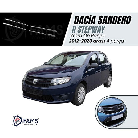Dacia Sandero II Stepway 2012-2020 Krom Ön Panjur 4 prç. P.Çelik