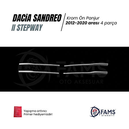 Dacia Sandero II Stepway 2012-2020 Krom Ön Panjur 4 prç. P.Çelik