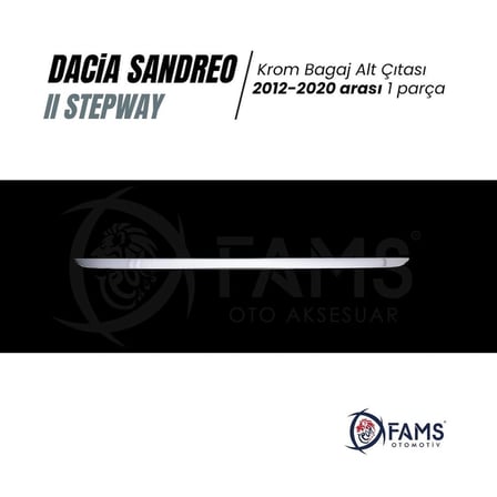 Dacia Sandero Stepway Krom Bagaj Alt Çıtası 2012-2020 P. Çelik
