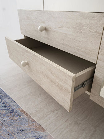 Petra 3 Kapaklı Aynalı Elbise Dolabı Gardrop 120x55x200 