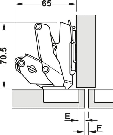 Häfele M310 Geniş açılı 155° frenli ydb 48/6 vd