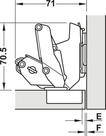 Häfele M310 Geniş açılı 155° frenli tdb 48/6 vd