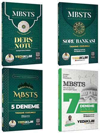 Yediiklim Yayınları MBSTS Konu+Soru+5 Deneme+7 Deneme Sınavı Seti 4 Kitap