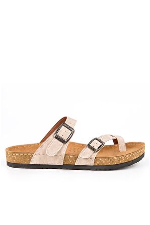 Muya 31101 Z Camilia Casual Günlük Krem Kadın Terlik