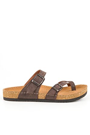Muya 31101 Z Camilia Casual Günlük Kahverengi Kadın Terlik