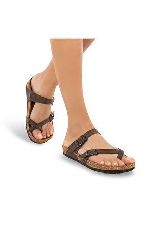 Muya 31101 Z Camilia Casual Günlük Kahverengi Kadın Terlik