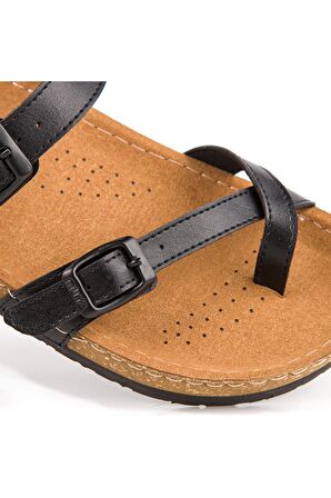 Muya 31101 Z Camilia Casual Günlük Siyah Kadın Terlik