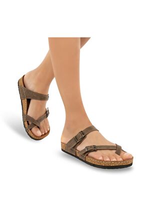 Muya 31101 Z Camilia Casual Günlük Vizon Kadın Terlik