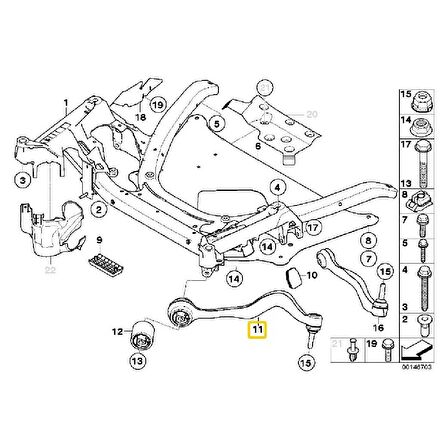 BMW E60 FROW ROTİLLİ KOL SOL ÜST 31104026719