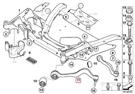 BMW E60 VE E61 FROW ÖN ROTİLLİ KOL SAĞ ÜST 31104026720