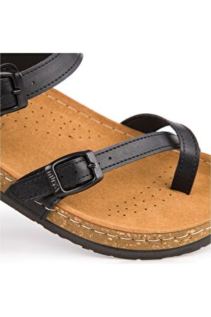 Muya 31104 Z Verona Casual Günlük Siyah Kadın Sandalet