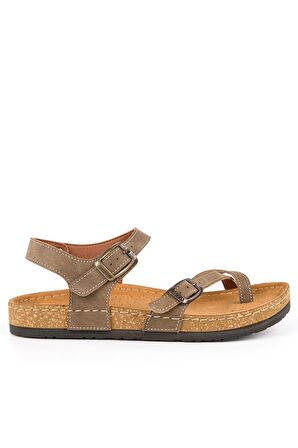 Muya 31104 Z Verona Casual Günlük Vizon Kadın Sandalet