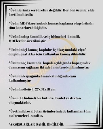 15'li Premium Saat Kutusu, Nubuk Kumaş Kaplamalı, Camlı Özel Tasarım, El Yapımı Aksesuar Düzenleyici