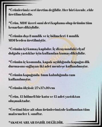 15'li Premium Saat Kutusu, Suni Deri Kaplamalı, Camlı Özel Tasarım, Aksesuar Düzenleyici