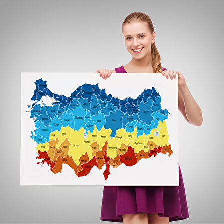 Harita Sepeti Türkiye Haritası Kanvas Tablo Eğitici ve Öretici Dekoratif Tablo Tablo 3110