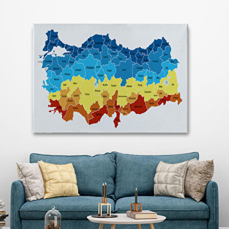 Harita Sepeti Türkiye Haritası Kanvas Tablo Eğitici ve Öretici Dekoratif Tablo Tablo 3110