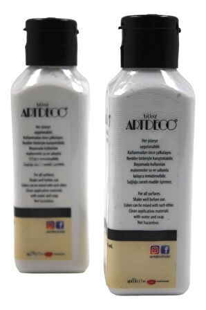 Artdeco Akrilik Boya Beyaz 140 Ml 2Li Set