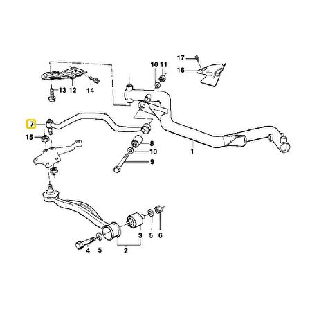 BMW E34 FROW ROTİLLİ KOL ÜST SAĞ 31121141098