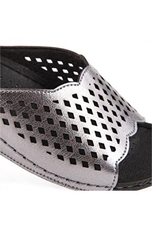 Muya 31126 Flynn Casual Günlük Metalik Kadın Terlik
