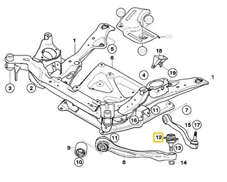 BMW E60 VE E61 X DRİVE FROW ÜST SALINCAK ROTİLİ 31126779840