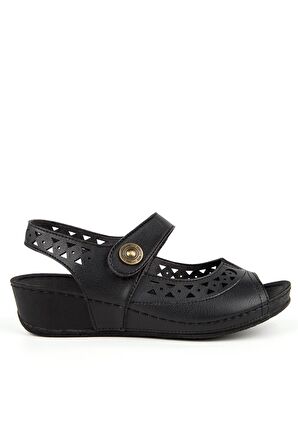 Muya 31130 Z Terra Casual Günlük Siyah Kadın Sandalet
