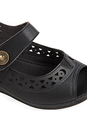 Muya 31130 Z Terra Casual Günlük Siyah Kadın Sandalet