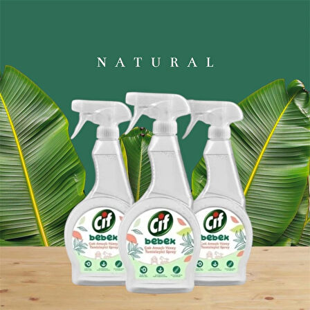Cif Bebek Çok Amaçlı Yüzey Temizleyici Sprey 500 ml x 3 Adet