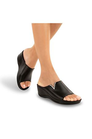 Muya 31148 Z Perla Topuklu Siyah Kadın Terlik