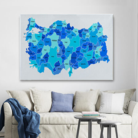 Harita Sepeti Türkiye Haritası Kanvas Tablo Eğitici ve Öretici Dekoratif Tablo Tablo 3114