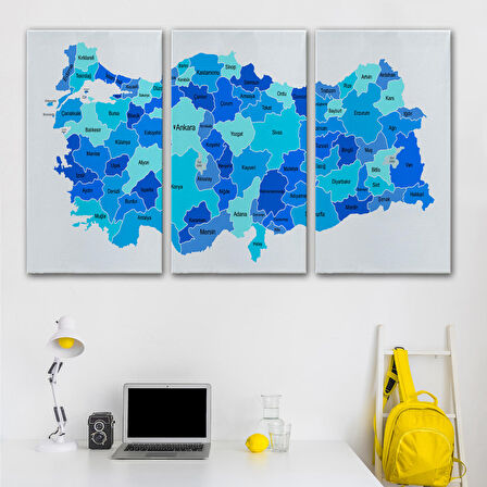 Harita Sepeti Türkiye Haritası Kanvas Tablo Eğitici ve Öretici Dekoratif Tablo Tablo 3114