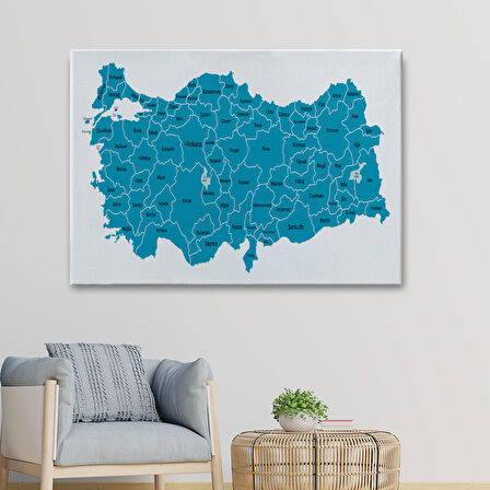 Harita Sepeti Türkiye Haritası Kanvas Tablo Eğitici ve Öretici Dekoratif Tablo Tablo 3115